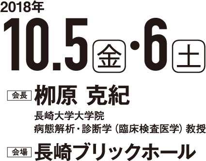 2018年10月5日・6日 会長 栁原 克紀 会場 長崎ブリックホール